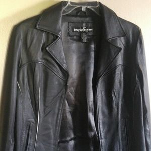 Leather jacket, sexy white tailored piping